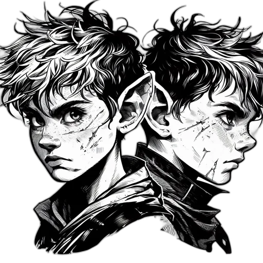 face, mask, creature, comic book art transparent PNG cut-out