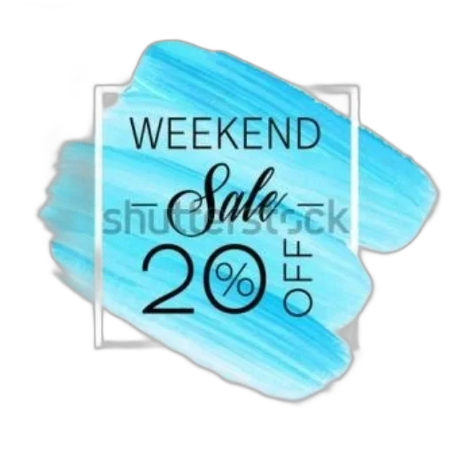 3d render, blue, weekend, sale transparent PNG cut-out