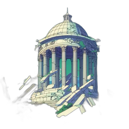 building, concept art, vaporwave, 3d render transparent PNG cut-out