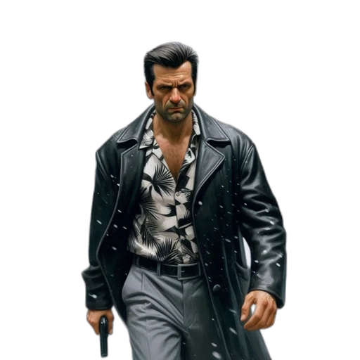 jacket, weapon, concept art, comic book art transparent PNG cut-out