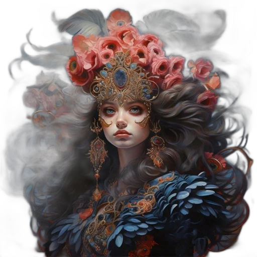 crown, mask, face, fantasy art transparent PNG cut-out