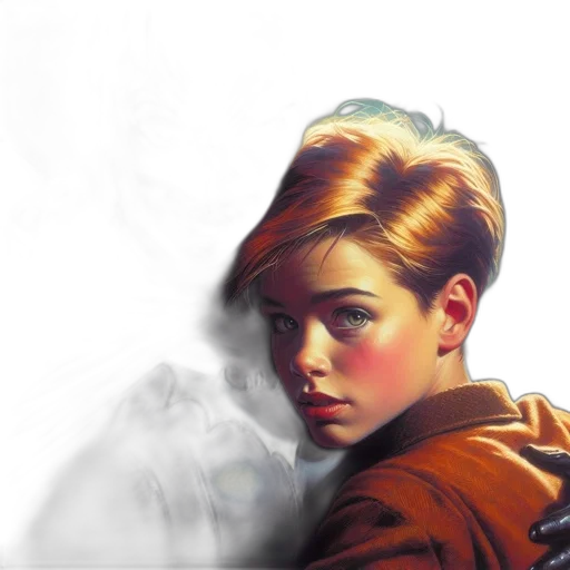 face, weapon, jacket, hair transparent PNG cut-out