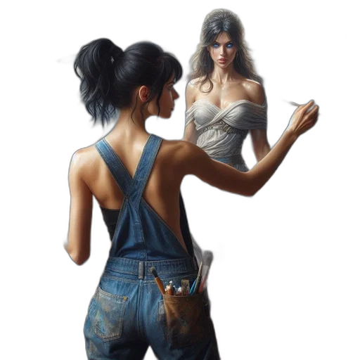 dress, oil painting, photorealistic, concept art transparent PNG cut-out
