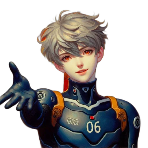 robot, face, staff, concept art transparent PNG cut-out