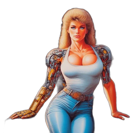 robot, jewelry, weapon, comic book art transparent PNG cut-out