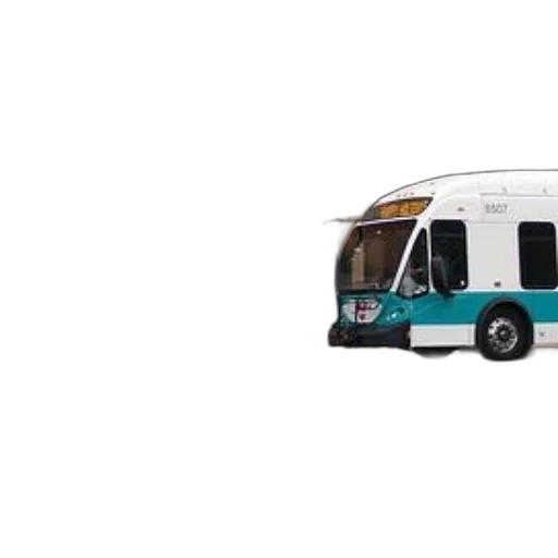 3d render, white, blue, bus transparent PNG cut-out