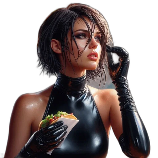 food, concept art, cyberpunk, comic book art transparent PNG cut-out