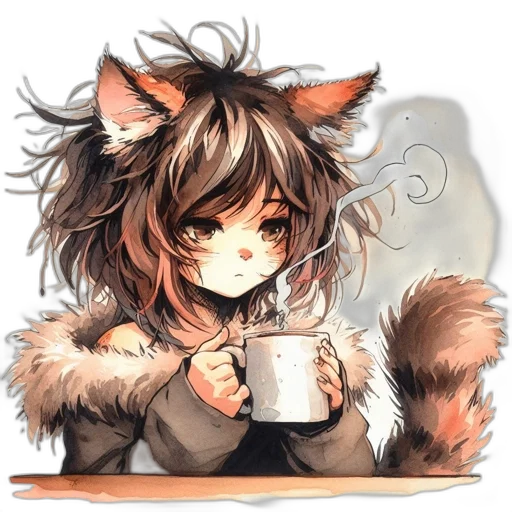 staff, animal, watercolor, pixel art transparent PNG cut-out