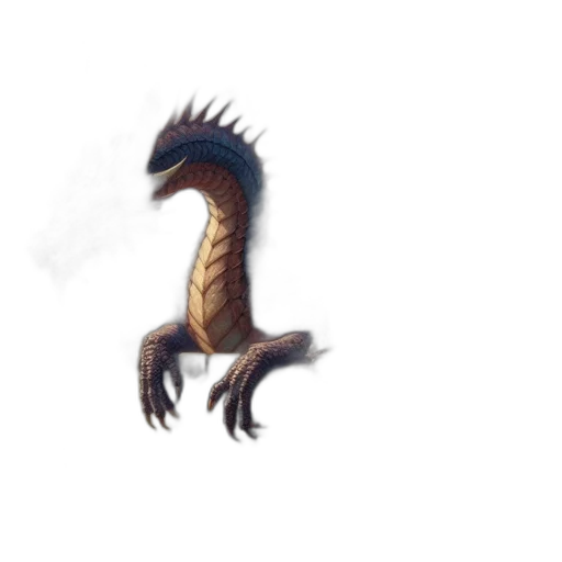 dragon, creature, animal, staff transparent PNG cut-out