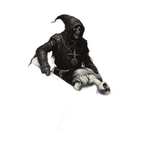 mask, staff, creature, jacket transparent PNG cut-out