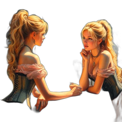 dress, concept art, oil painting, fantasy art transparent PNG cut-out