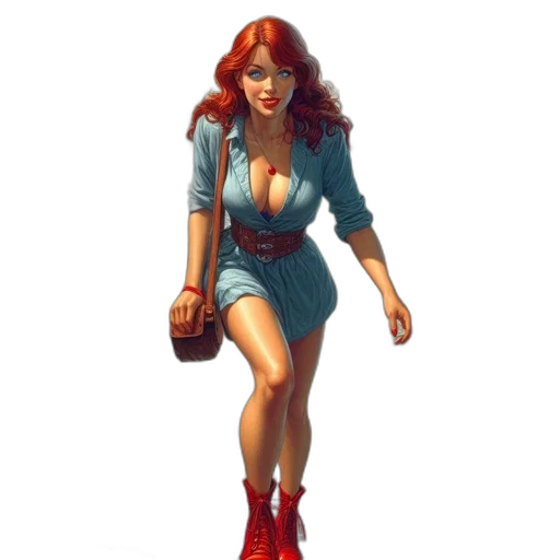 dress, comic book art, concept art, pixel art transparent PNG cut-out