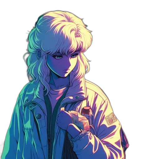 jacket, face, hair, staff transparent PNG cut-out