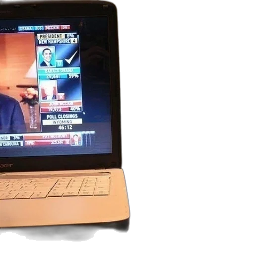 two, laptops, table, one transparent PNG cut-out