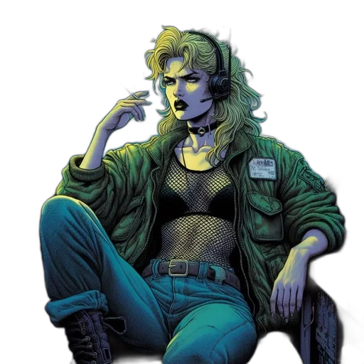 jacket, comic book art, cyberpunk, concept art transparent PNG cut-out