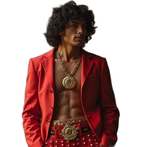 jacket, jewelry, red, real transparent PNG cut-out
