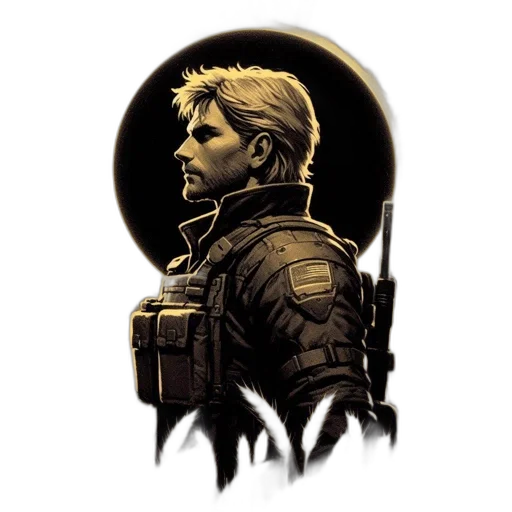 face, weapon, jacket, staff transparent PNG cut-out