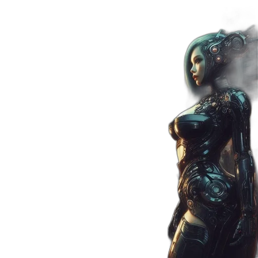 robot, dress, concept art, 3d render transparent PNG cut-out