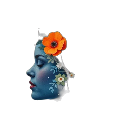 crown, flower, face, mask transparent PNG cut-out