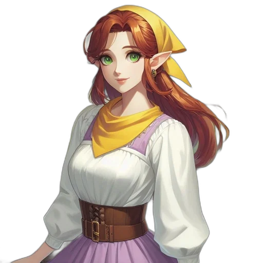 dress, staff, face, fantasy art transparent PNG cut-out