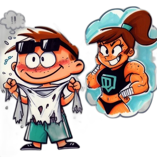 concept art, cartoon, comic book art, watercolor transparent PNG cut-out
