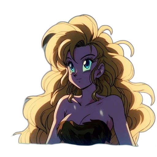 hair, dress, anime, vaporwave transparent PNG cut-out