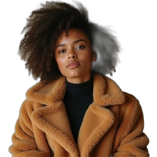 jacket, hair, hat, earth tones transparent PNG cut-out