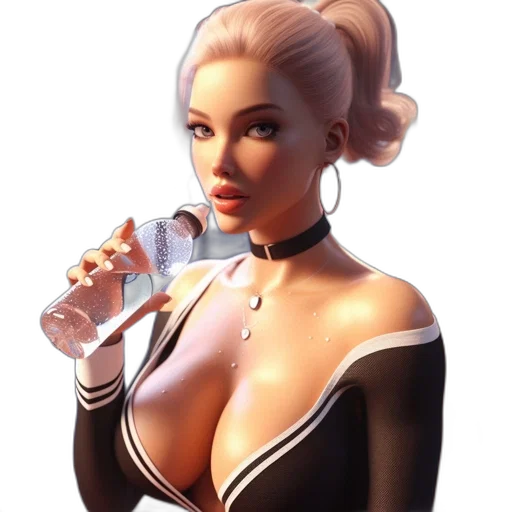 bottle, dress, jewelry, staff transparent PNG cut-out