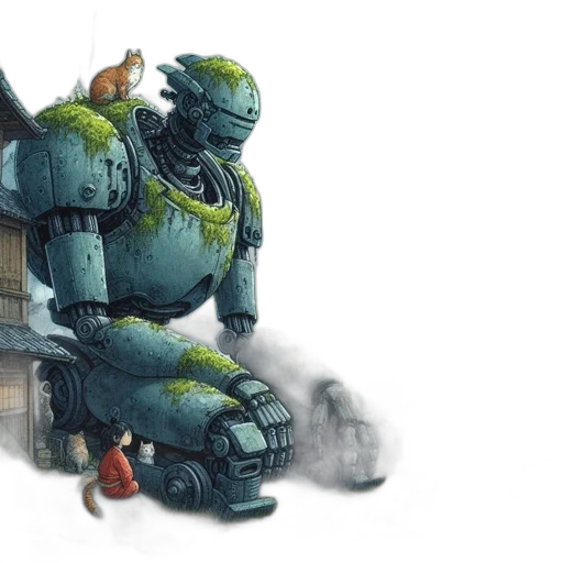 robot, concept art, 3d render, fantasy art transparent PNG cut-out