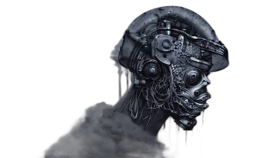 robot, mask, face, creature transparent PNG cut-out