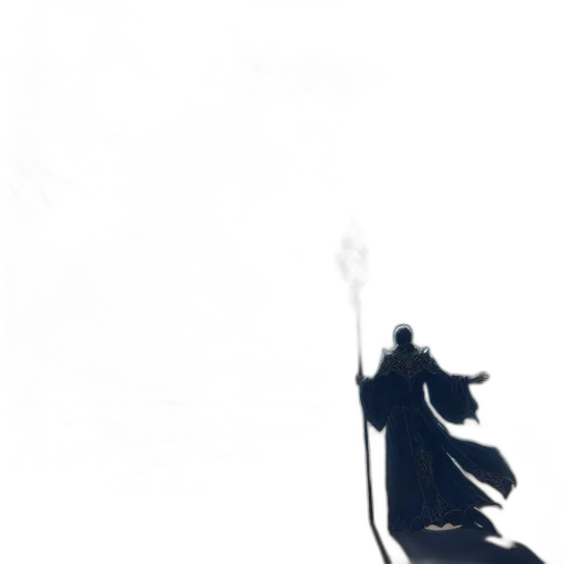dragon, staff, dress, mask transparent PNG cut-out