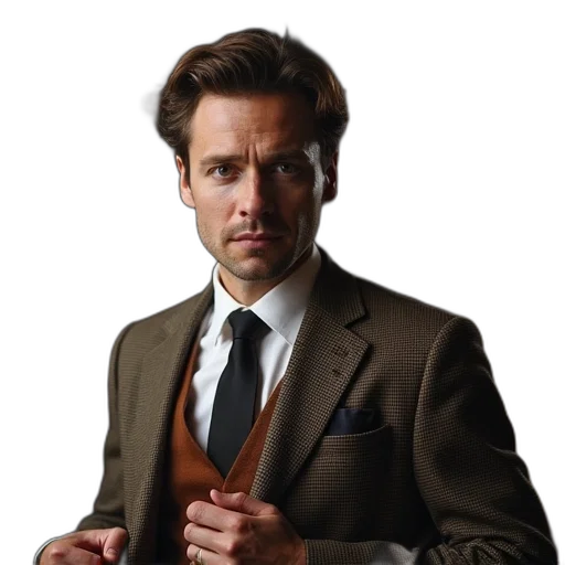 jacket, staff, face, hair transparent PNG cut-out