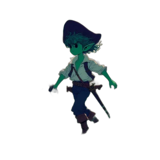 staff, creature, robot, hat transparent PNG cut-out