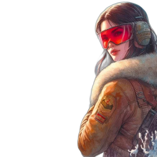 jacket, concept art, cyberpunk, comic book art transparent PNG cut-out