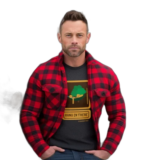 jacket, man, bearded, hang transparent PNG cut-out