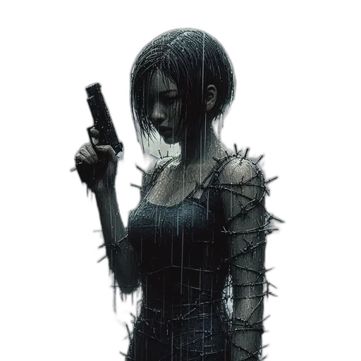 weapon, dress, staff, creature transparent PNG cut-out