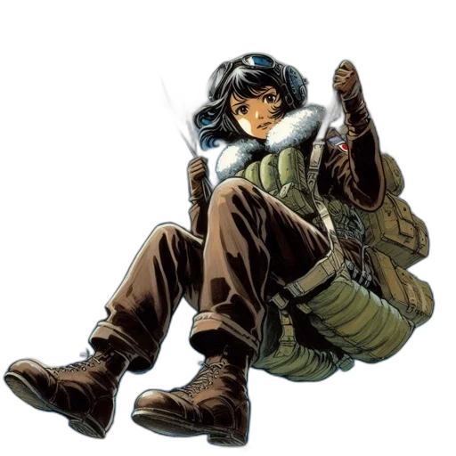 weapon, jacket, comic book art, concept art transparent PNG cut-out