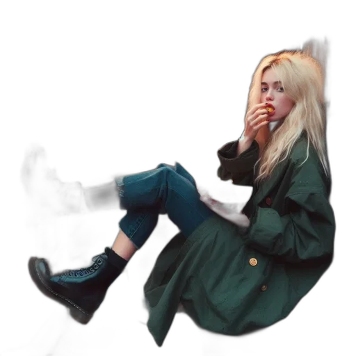 jacket, shoes, face, hair transparent PNG cut-out