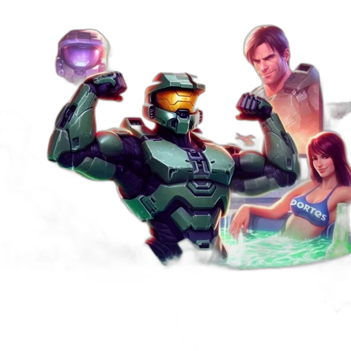 robot, concept art, pixel art, vaporwave transparent PNG cut-out