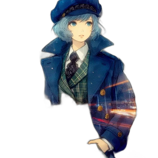 jacket, staff, hat, umbrella transparent PNG cut-out