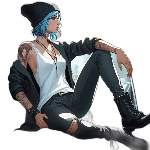 jacket, concept art, cyberpunk, comic book art transparent PNG cut-out