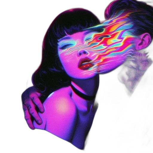 cyberpunk, vaporwave, concept art, photorealistic transparent PNG cut-out