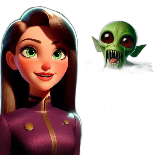 face, concept art, 3d render, comic book art transparent PNG cut-out