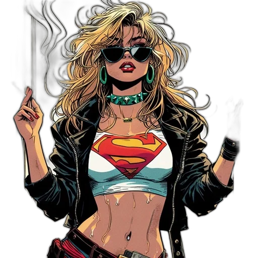comic book art, concept art, cartoon, cyberpunk transparent PNG cut-out