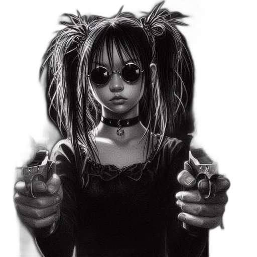 hair, weapon, staff, cyberpunk transparent PNG cut-out