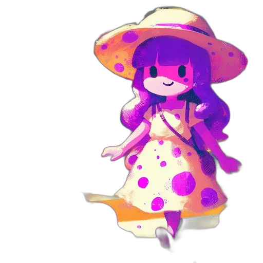 hat, dress, creature, flower transparent PNG cut-out