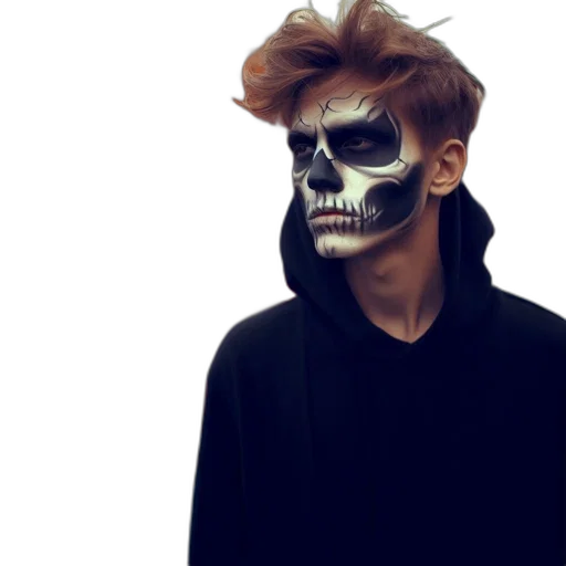mask, jacket, face, photorealistic transparent PNG cut-out