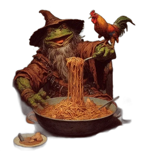 food, dragon, staff, hat transparent PNG cut-out