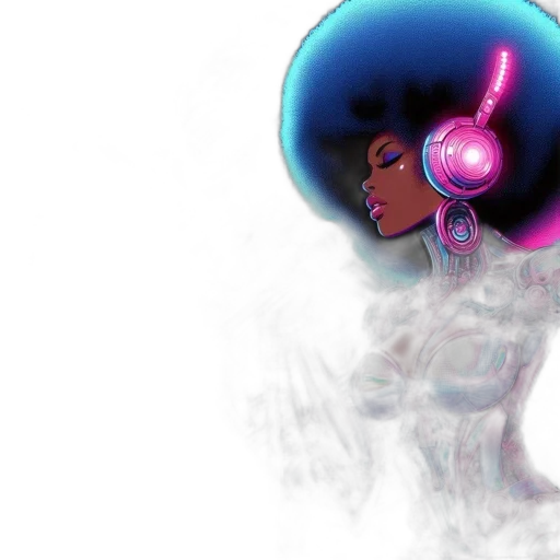 robot, concept art, vaporwave, cyberpunk transparent PNG cut-out