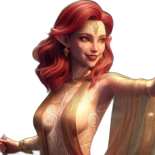 dress, fantasy art, concept art, comic book art transparent PNG cut-out